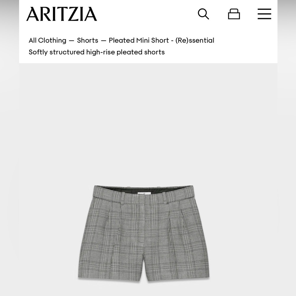 Babaton Black and Gray Plaid Women's Shorts